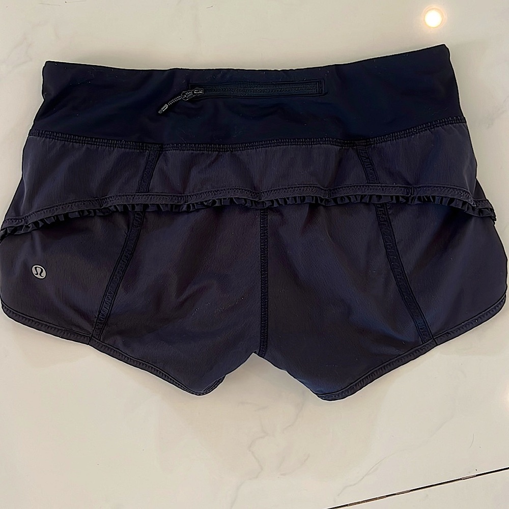 Lululemon Black Ruffle Speed Shorts